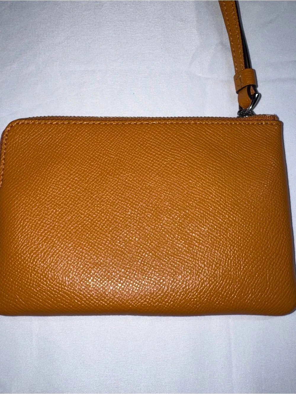 Coach marigold leather Corner Zip Wristlet